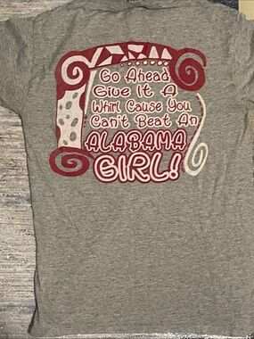 Size small juniors Alabama Girl Graphic Tee - Gray / Red